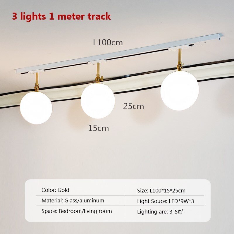 Stylish Rotatable LED Glass Track Lights for Home Decor - Casatrail.com