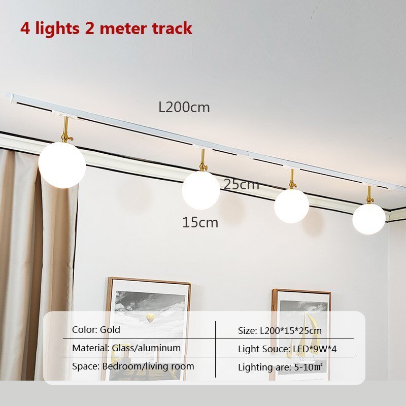 Stylish Rotatable LED Glass Track Lights for Home Decor - Casatrail.com