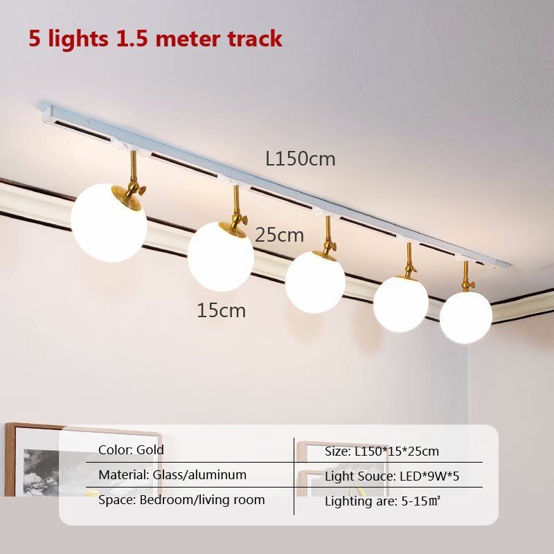 Stylish Rotatable LED Glass Track Lights for Home Decor - Casatrail.com