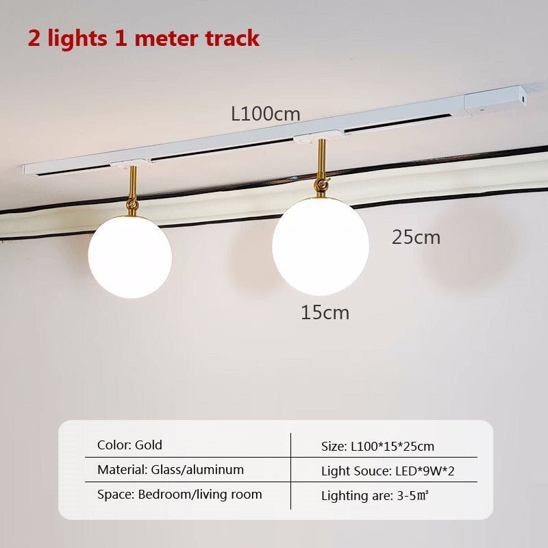 Stylish Rotatable LED Glass Track Lights for Home Decor - Casatrail.com