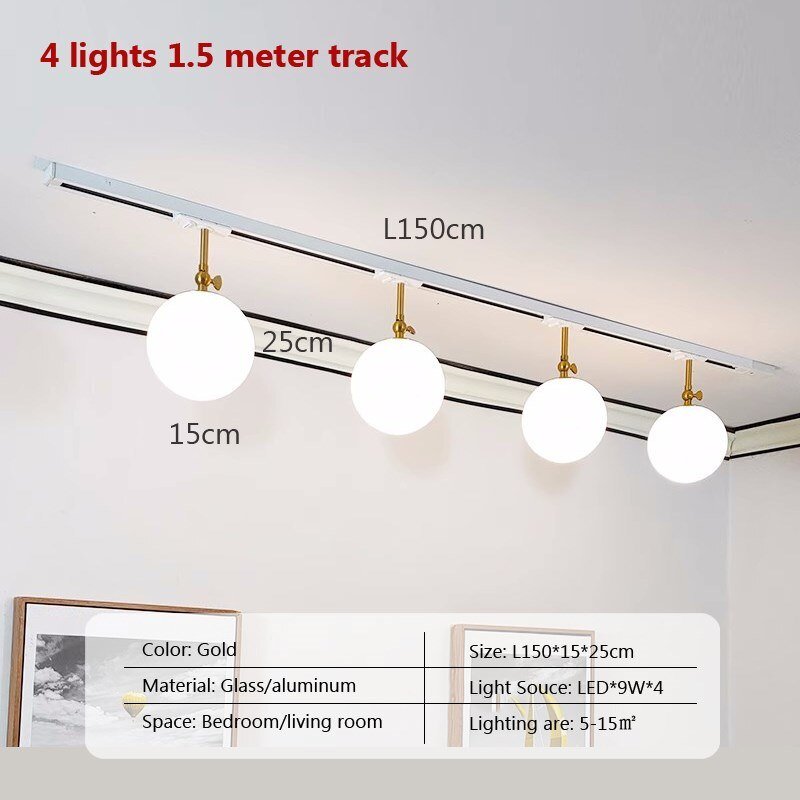 Stylish Rotatable LED Glass Track Lights for Home Decor - Casatrail.com