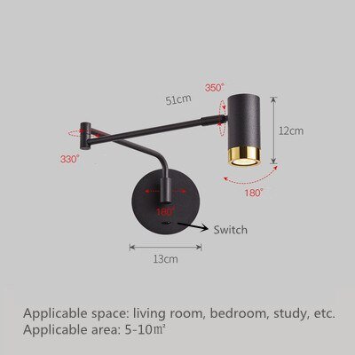 Stylish Telescopic LED Wall Lamp for Bedside Lighting - Casatrail.com