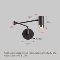 Thumbnail for Stylish Telescopic LED Wall Lamp for Bedside Lighting - Casatrail.com