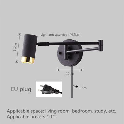 Stylish Telescopic LED Wall Lamp for Bedside Lighting - Casatrail.com