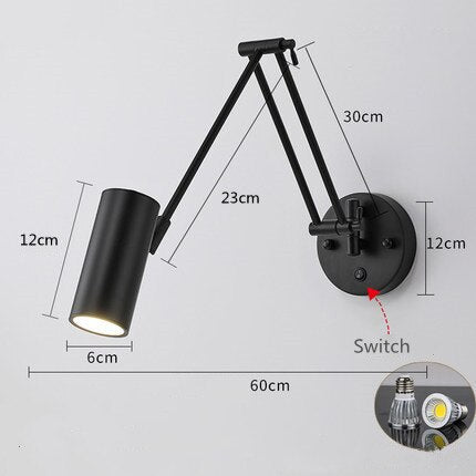 Stylish Telescopic LED Wall Lamp for Bedside Lighting - Casatrail.com