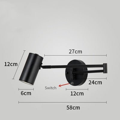 Stylish Telescopic LED Wall Lamp with Switch - Casatrail.com