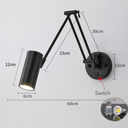 Stylish Telescopic LED Wall Lamp with Switch - Casatrail.com