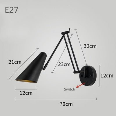 Stylish Telescopic LED Wall Lamp with Switch - Casatrail.com