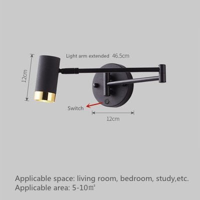 Stylish Telescopic LED Wall Lamp with Switch - Casatrail.com