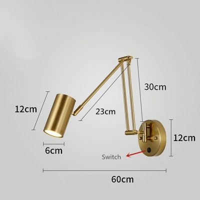 Stylish Telescopic LED Wall Lamp with Switch - Casatrail.com