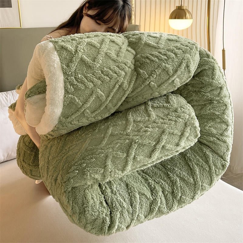 Super Thick Winter Warm Blanket with Artificial Lamb Cashmere for Bed - Casatrail.com