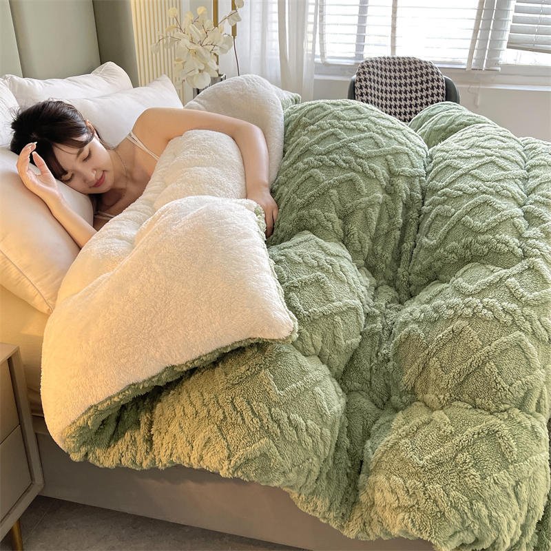 Super Thick Winter Warm Blanket with Artificial Lamb Cashmere for Bed - Casatrail.com