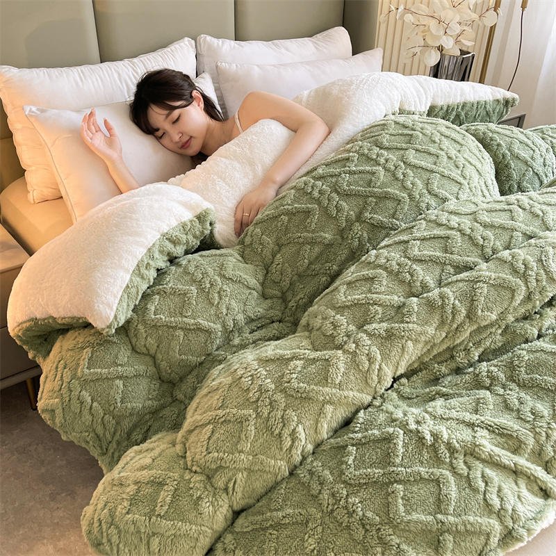 Super Thick Winter Warm Blanket with Artificial Lamb Cashmere for Bed - Casatrail.com