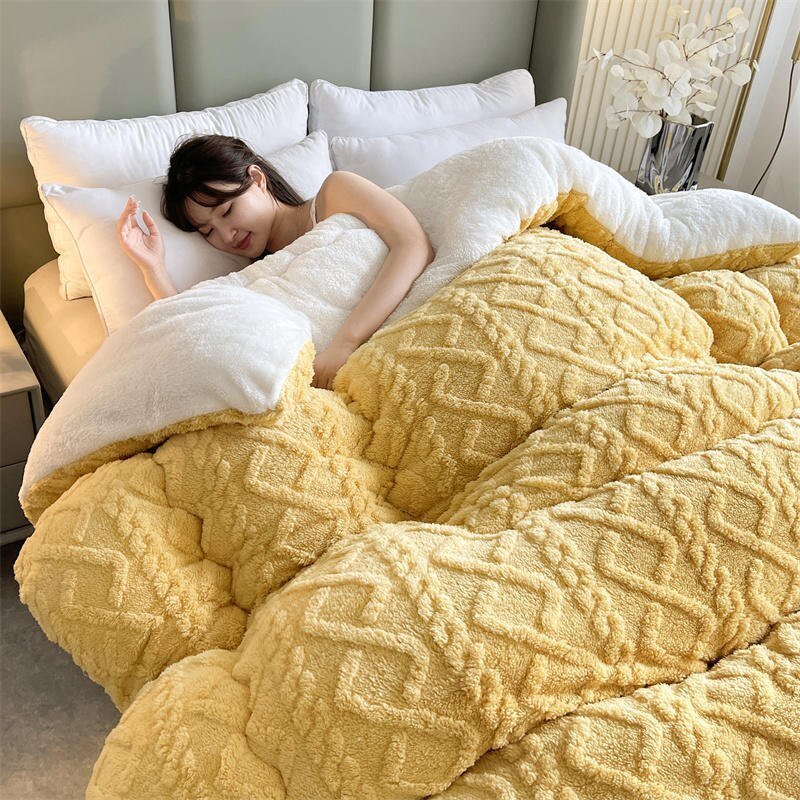 Super Thick Winter Warm Blanket with Artificial Lamb Cashmere for Bed - Casatrail.com