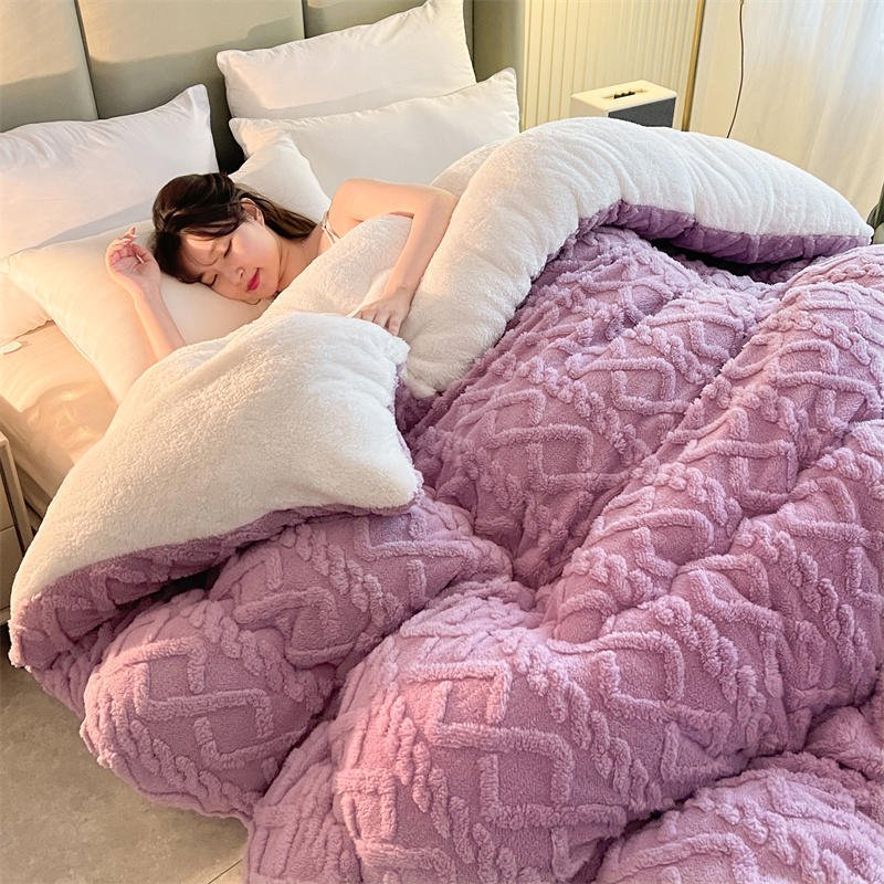 Super Thick Winter Warm Blanket with Artificial Lamb Cashmere for Bed - Casatrail.com