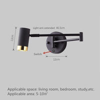 Thumbnail for Swing Long Arm LED Wall Lamps with Modern Touch Sensor - Casatrail.com