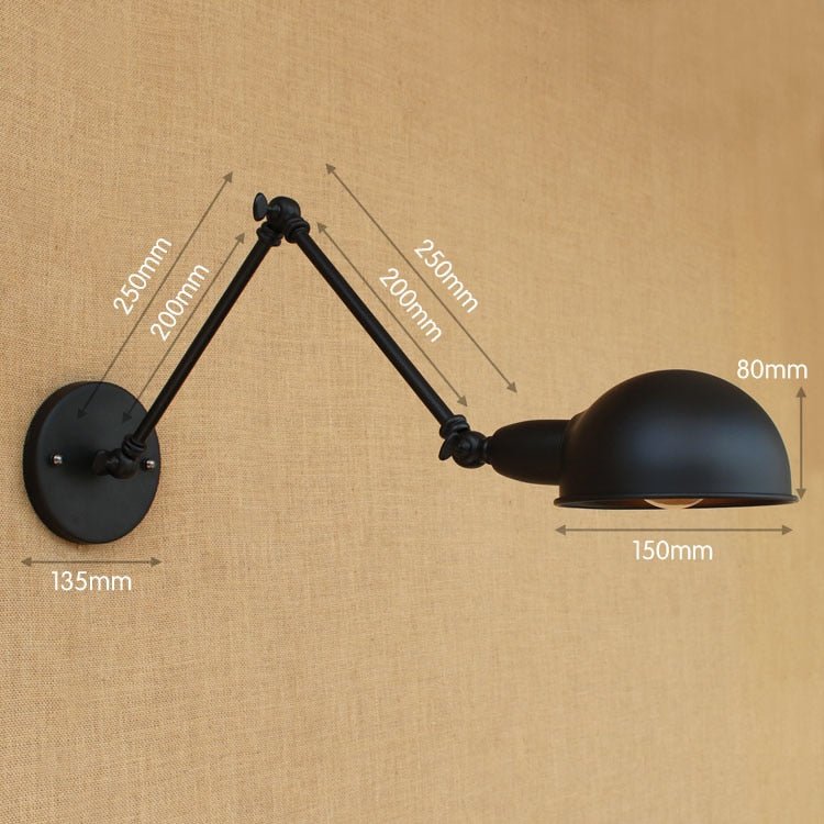 Swing Long Arm Wall Light in Industrial Vintage Style - Casatrail.com