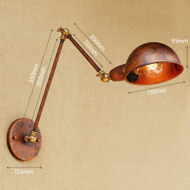 Swing Long Arm Wall Light in Industrial Vintage Style - Casatrail.com