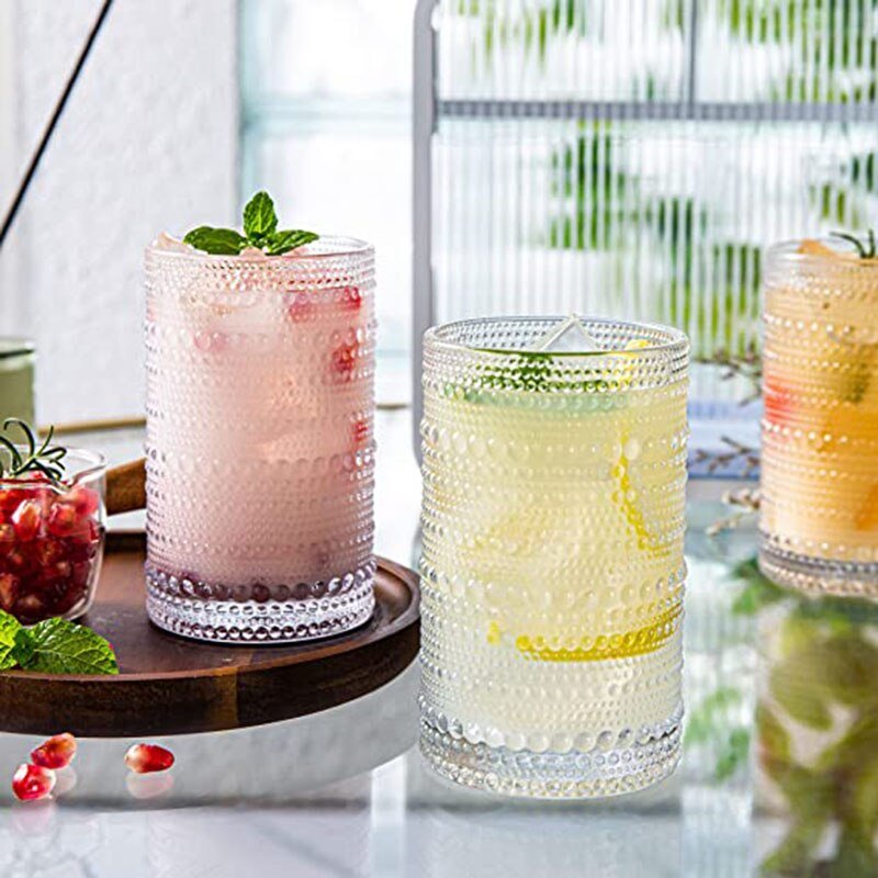 Tall Vintage Crystal Tumblers Set for Iced Beverages - Casatrail.com