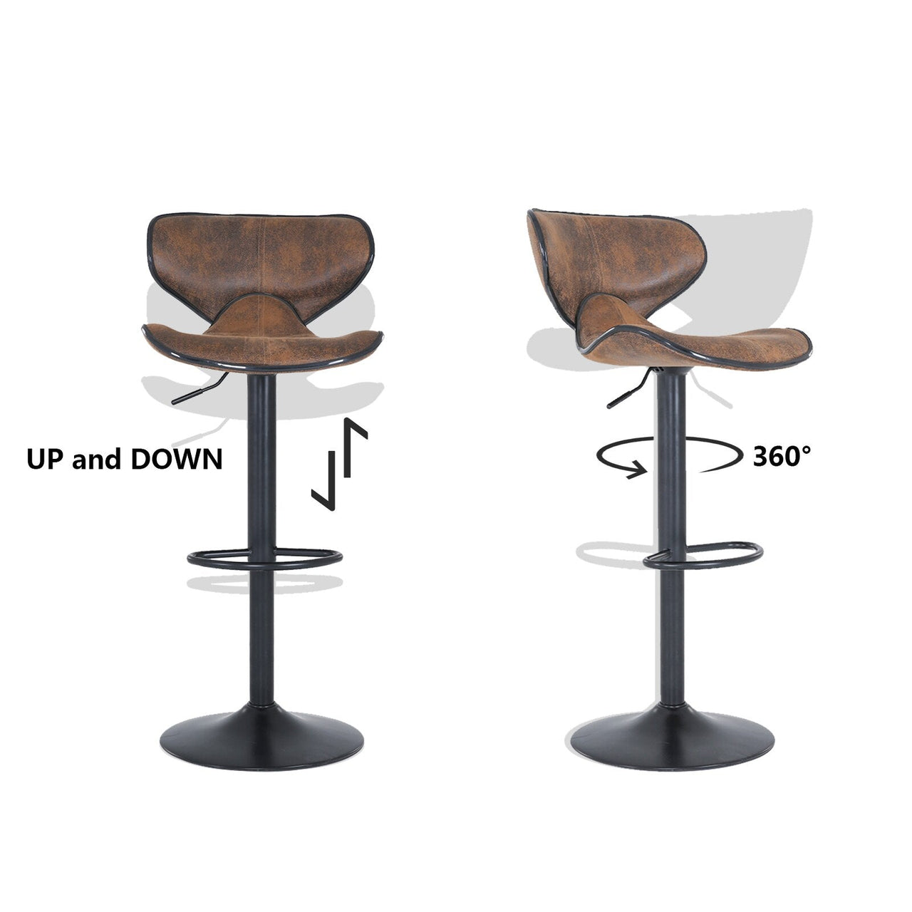 Tech Cloth Counter Height Swivel Bar Stool Set - Casatrail.com