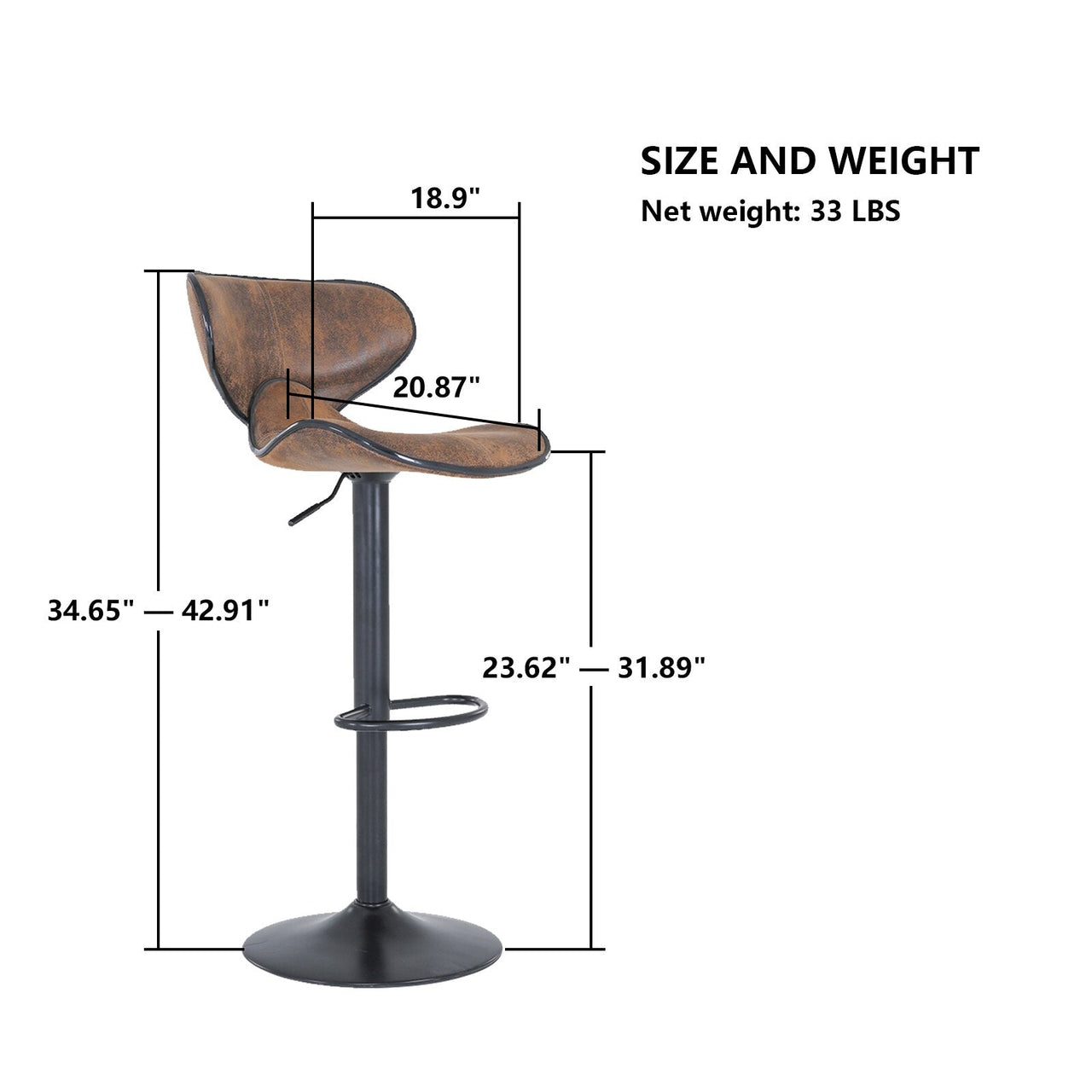 Tech Cloth Counter Height Swivel Bar Stool Set - Casatrail.com