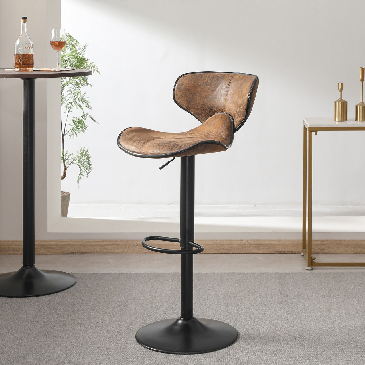 Tech Cloth Counter Height Swivel Bar Stool Set - Casatrail.com