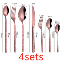 Thumbnail for Textured Handle Steak Cutlery Set - Casatrail.com