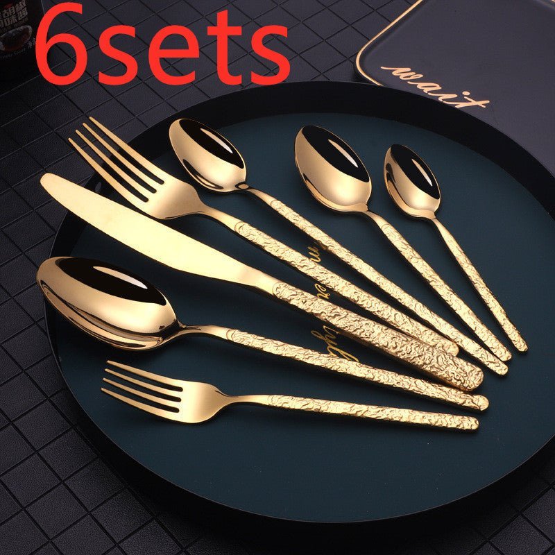 Textured Handle Steak Cutlery Set - Casatrail.com