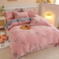 Thumbnail for Thick Fleece Flannel Duvet Cover for Winter Bedding Set - Casatrail.com