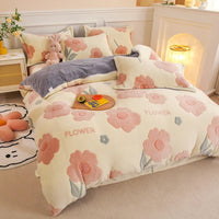 Thumbnail for Thick Fleece Flannel Duvet Cover for Winter Bedding Set - Casatrail.com