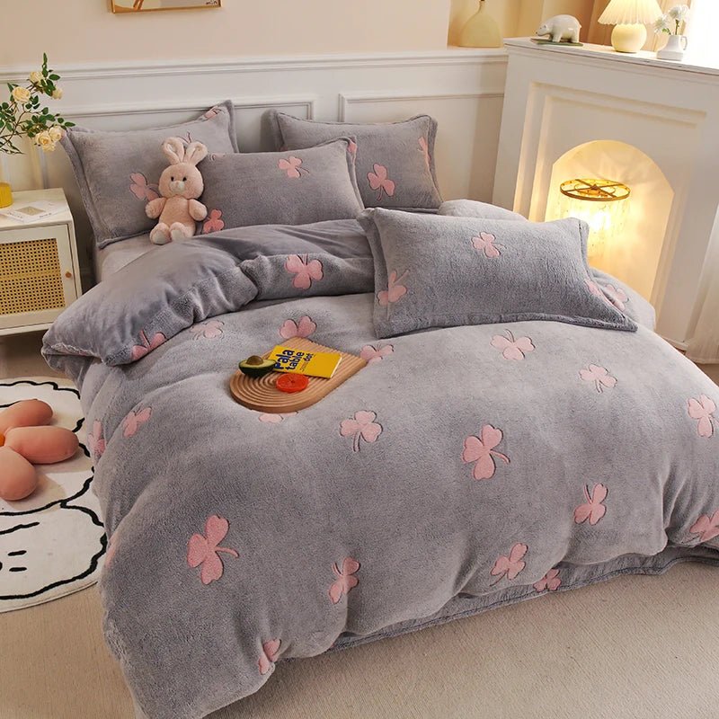 Thick Fleece Flannel Duvet Cover for Winter Bedding Set - Casatrail.com