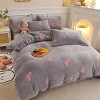 Thumbnail for Thick Fleece Flannel Duvet Cover for Winter Bedding Set - Casatrail.com