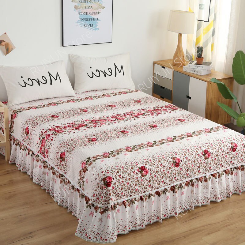 Thicken Bed Skirt with Lace Decor - Casatrail.com