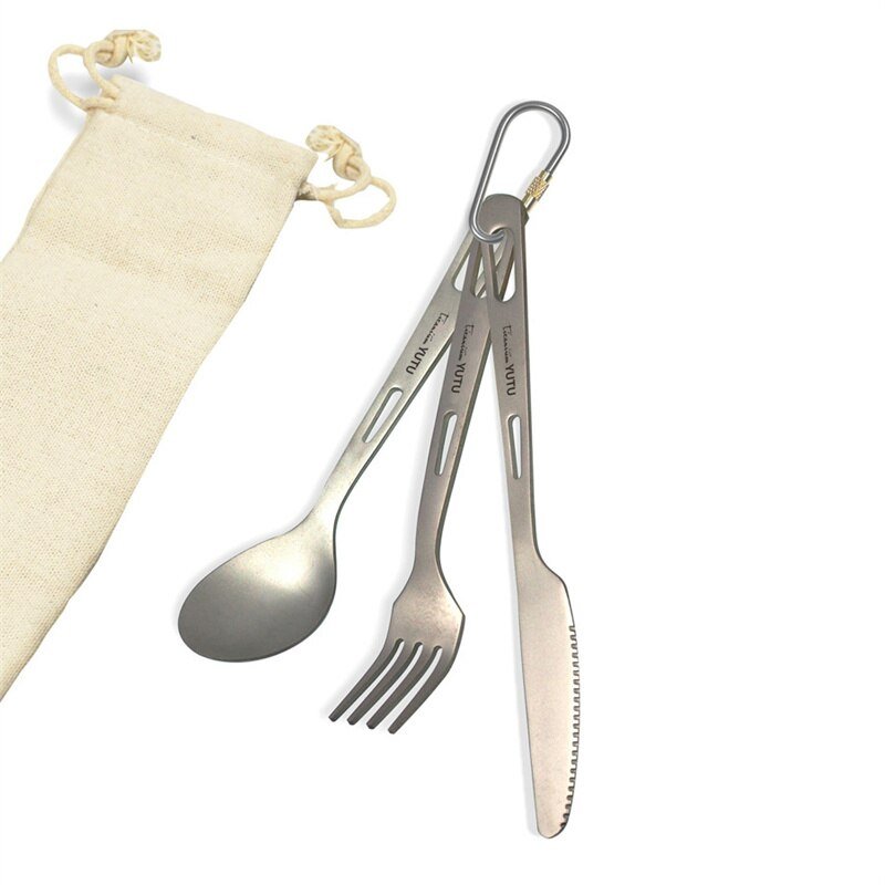 Titanium Tableware Set - Ultralight Portable Cutlery - Casatrail.com