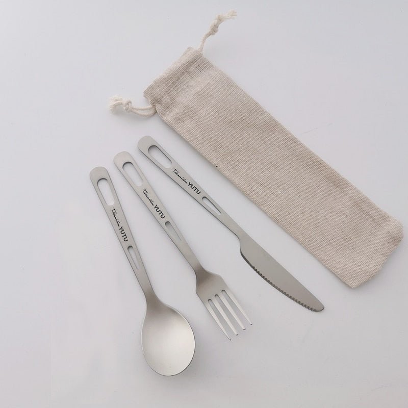 Titanium Tableware Set - Ultralight Portable Cutlery - Casatrail.com