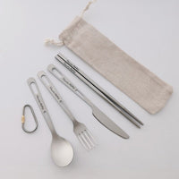 Thumbnail for Titanium Tableware Set - Ultralight Portable Cutlery - Casatrail.com