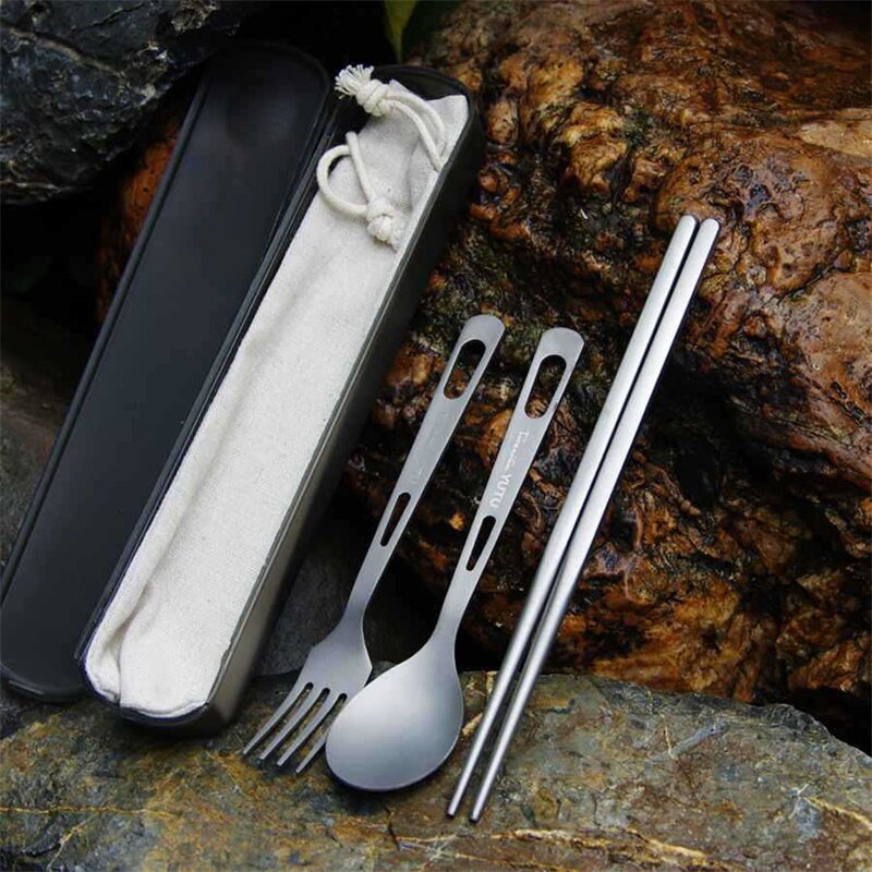 Titanium Tableware Set - Ultralight Portable Cutlery - Casatrail.com