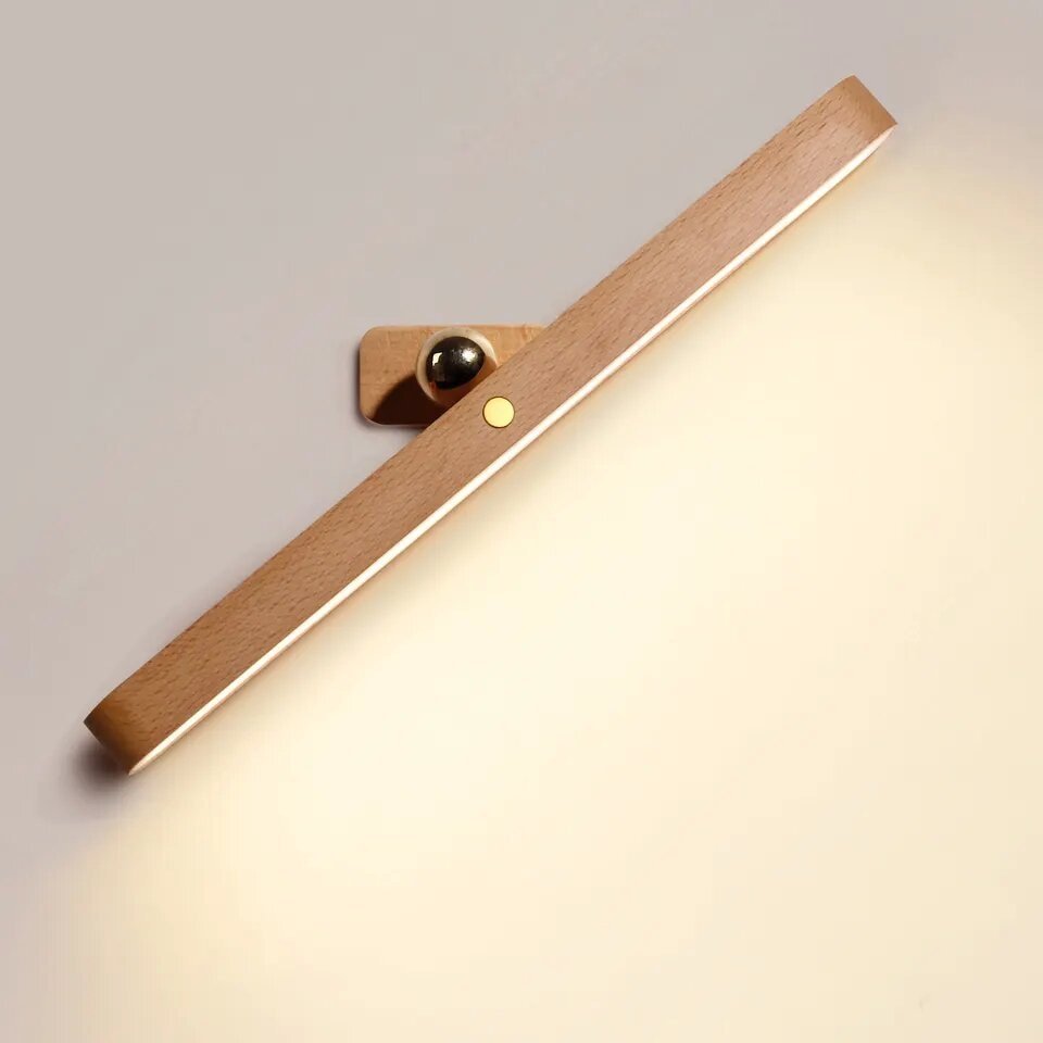 Touch Dimmable Wooden Mirror Light - USB Rechargeable - Casatrail.com