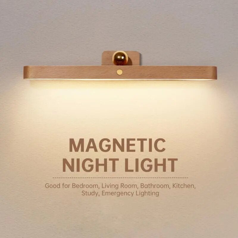 Touch Dimmable Wooden Mirror Light - USB Rechargeable - Casatrail.com