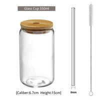 Thumbnail for Transparent Glass Cup with Straw - Casatrail.com