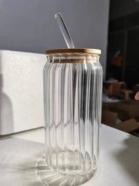 Thumbnail for Transparent Glass Cup with Straw - Casatrail.com