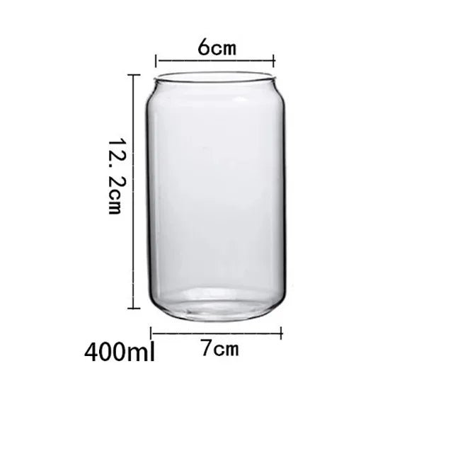 Transparent Glass Cup with Straw - Casatrail.com