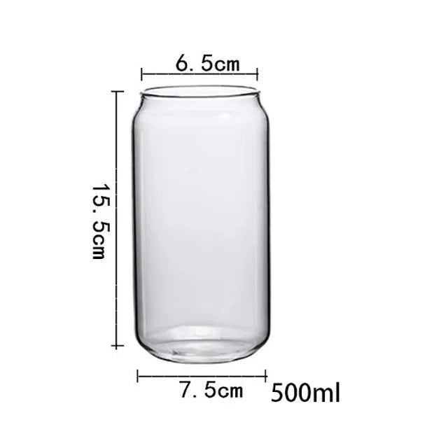 Transparent Glass Cup with Straw - Casatrail.com