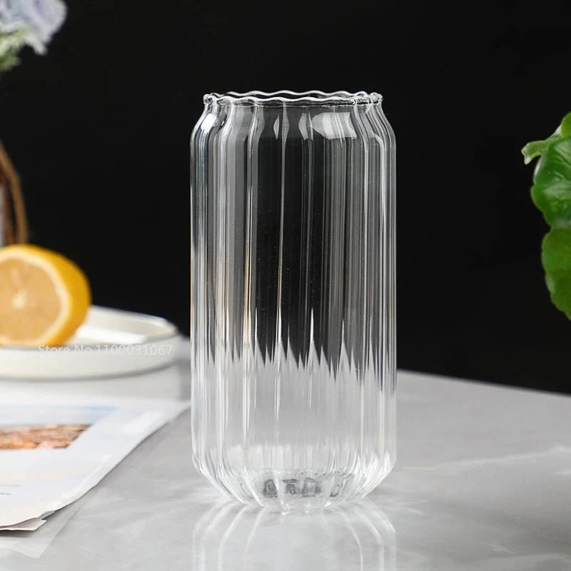 Transparent Glass Cup with Straw - Casatrail.com