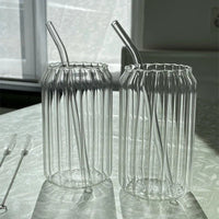 Thumbnail for Transparent Glass Cup with Straw - Casatrail.com