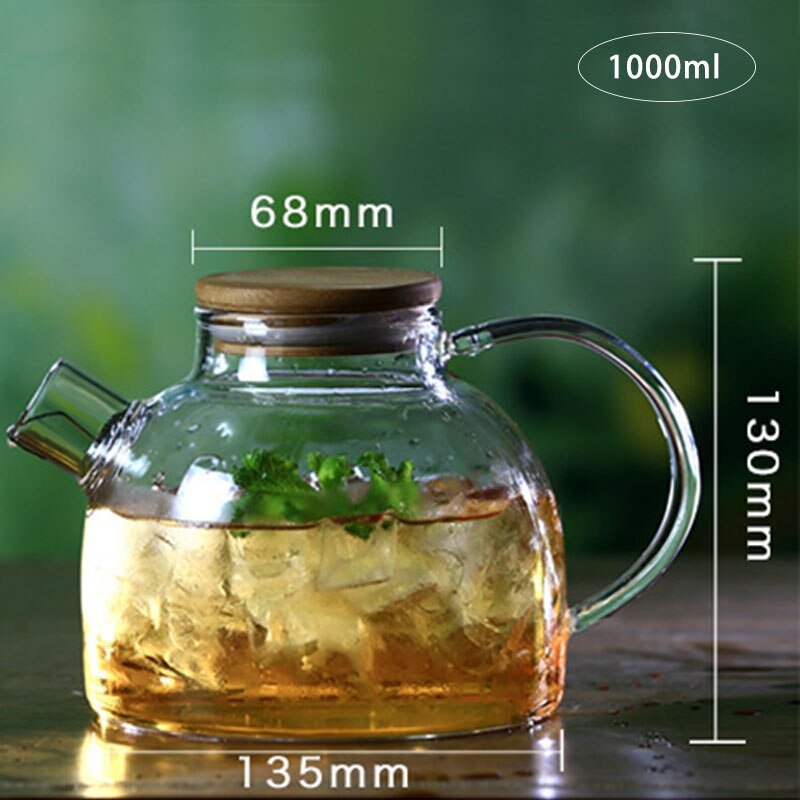 Transparent Glass Juice Jug 900 - 1800ML with Stainless Steel Lid - Casatrail.com