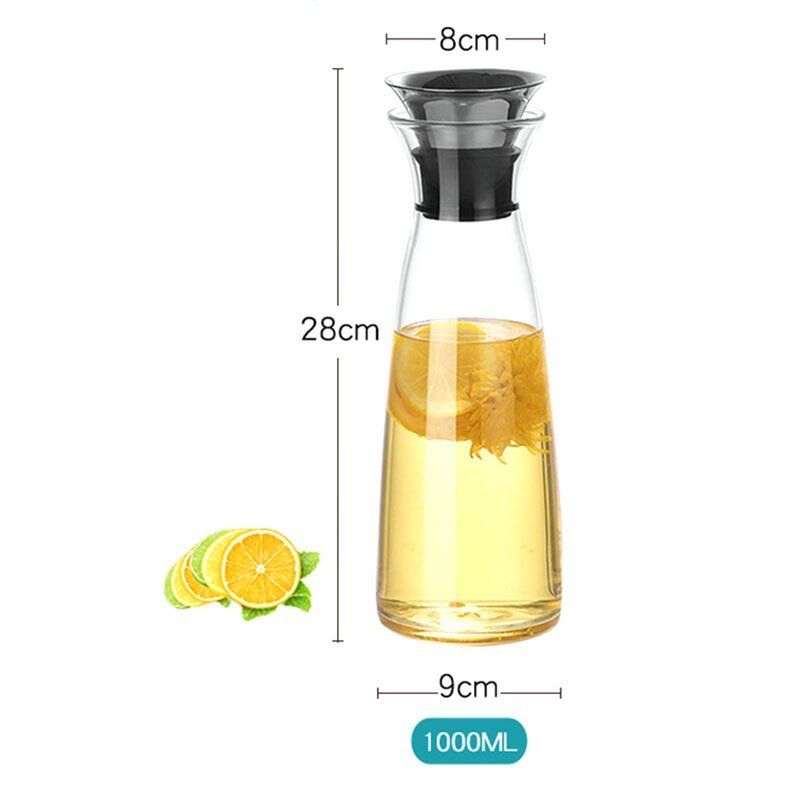 Transparent Glass Juice Jug 900 - 1800ML with Stainless Steel Lid - Casatrail.com