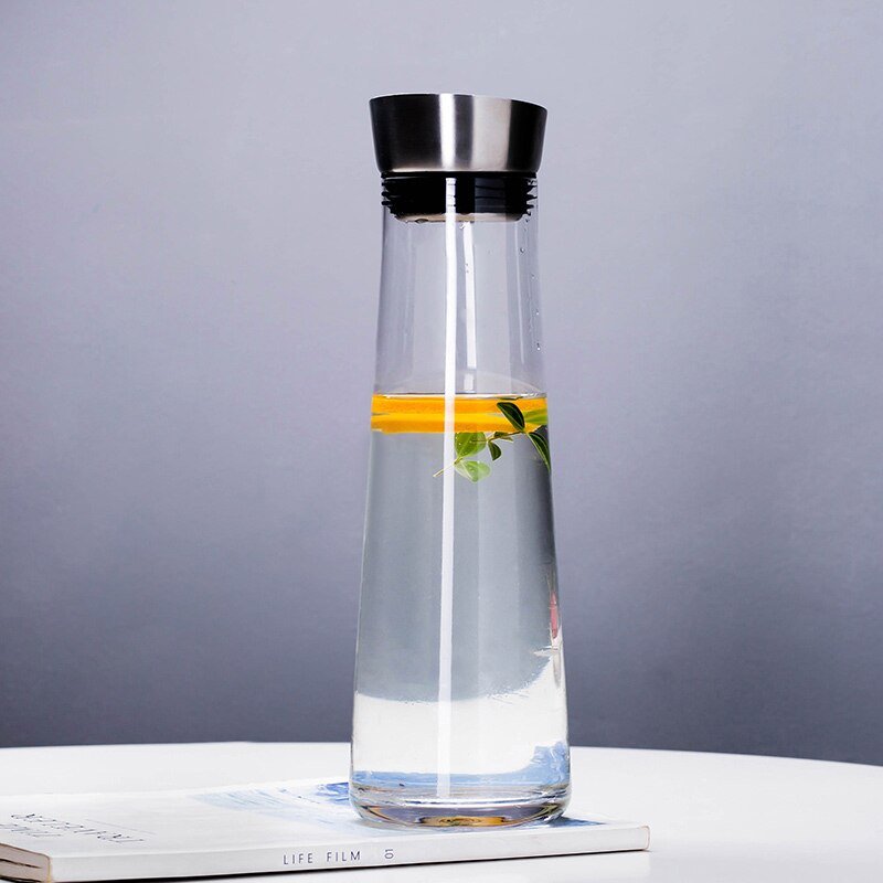 Transparent Glass Juice Jug 900 - 1800ML with Stainless Steel Lid - Casatrail.com