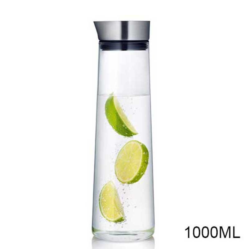 Transparent Glass Juice Jug 900 - 1800ML with Stainless Steel Lid - Casatrail.com