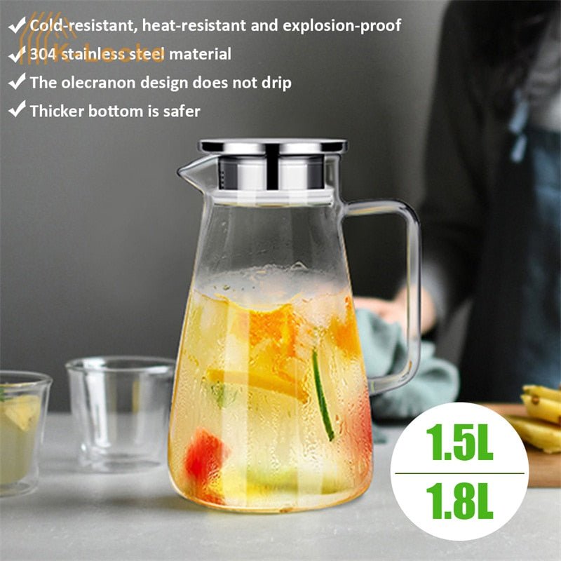 Transparent Glass Kettle with Large Capacity for Tea and Coffee - Casatrail.com